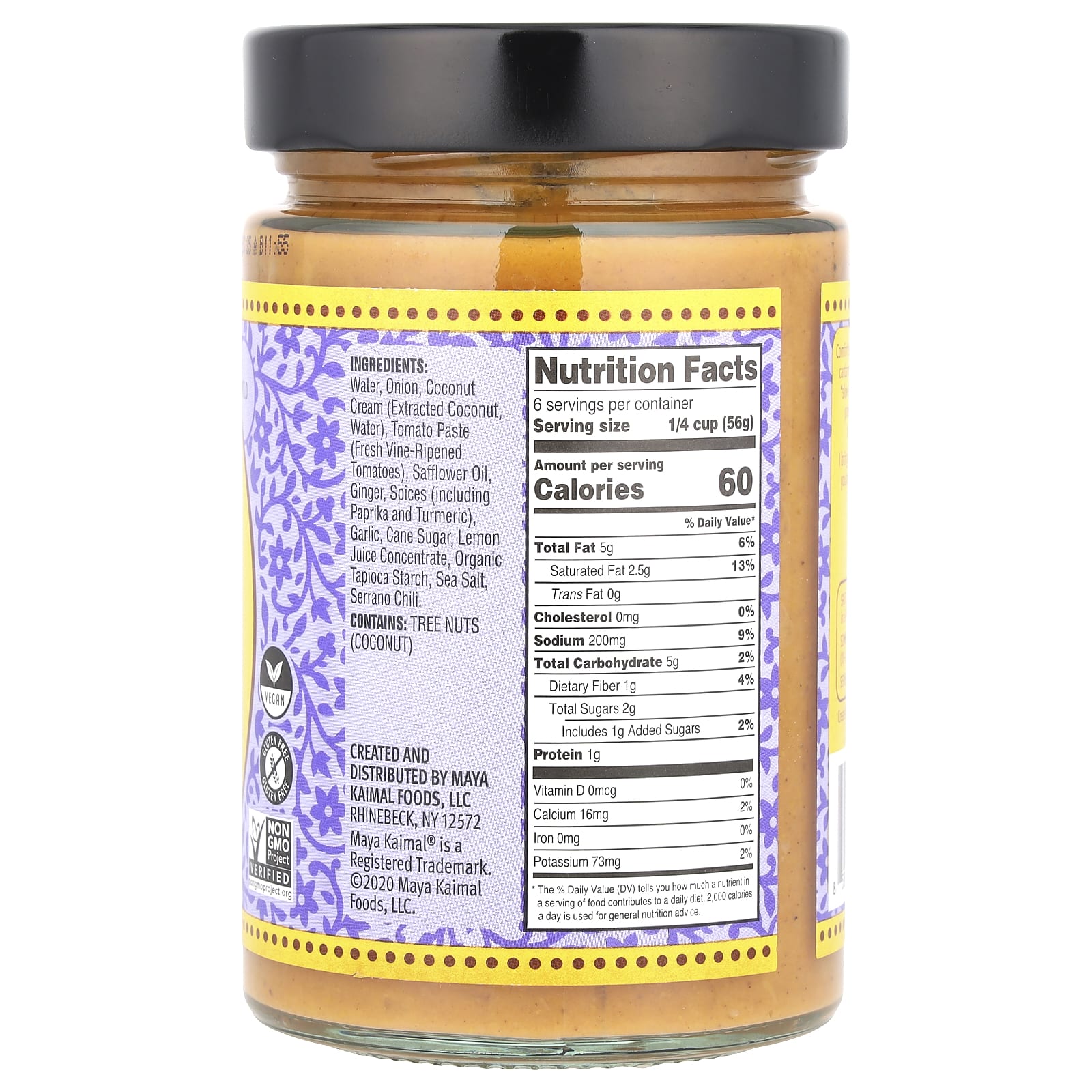 Maya Kaimal, Coconut Korma, Indian Simmer Sauce, Mild, Coconut Cream & Cardamom, 12.5 oz (354 g) - Image 2