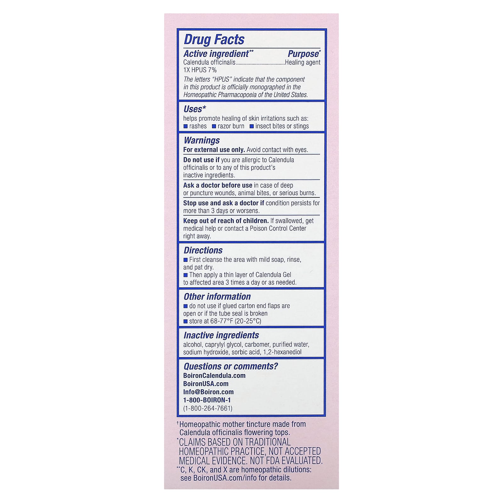 Boiron Calendula Gel - Soothing Skin Irritations & Burns - Image 2