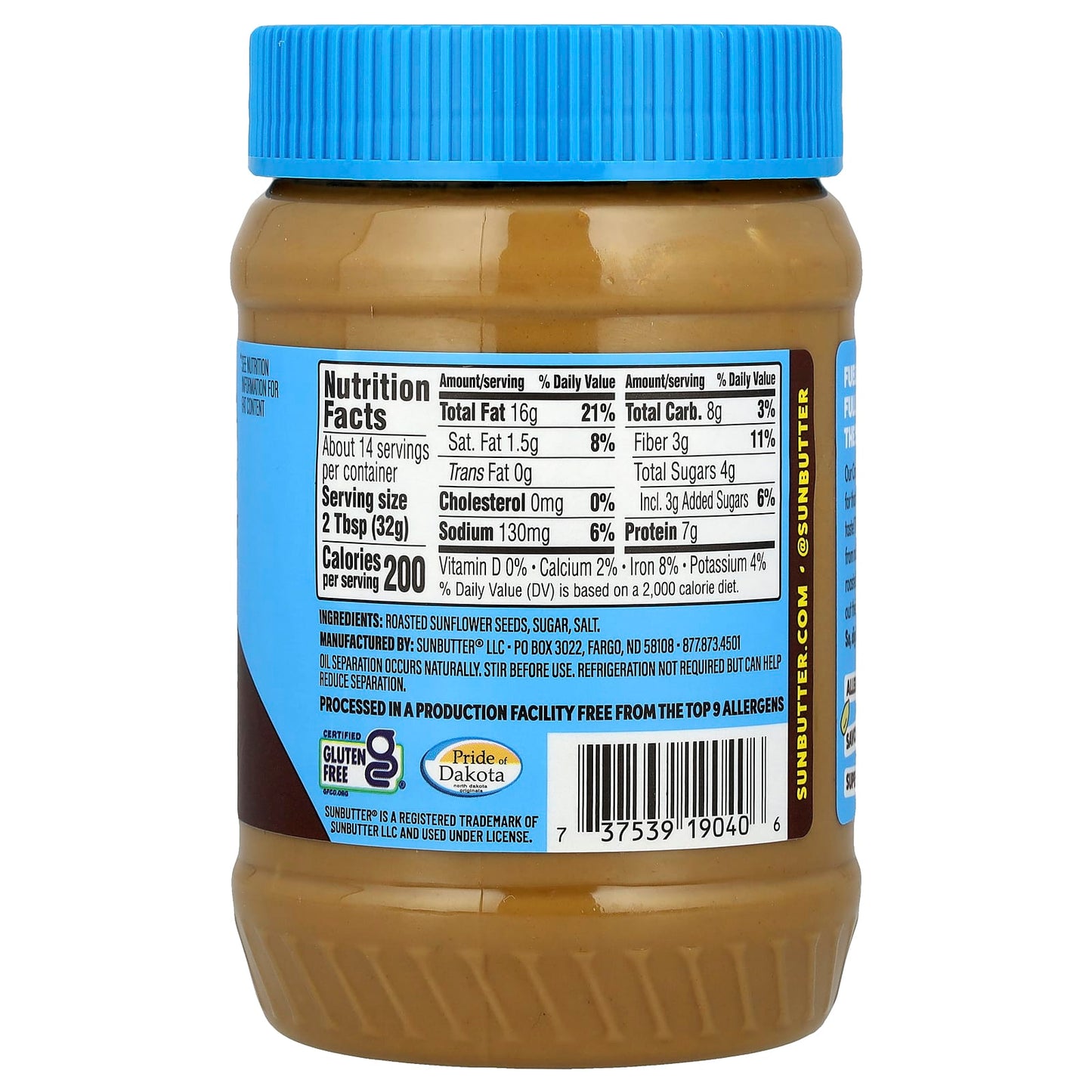 SunButter, Sunflower Seed Butter, Crunchy, 16 oz (454 g) - Image 2
