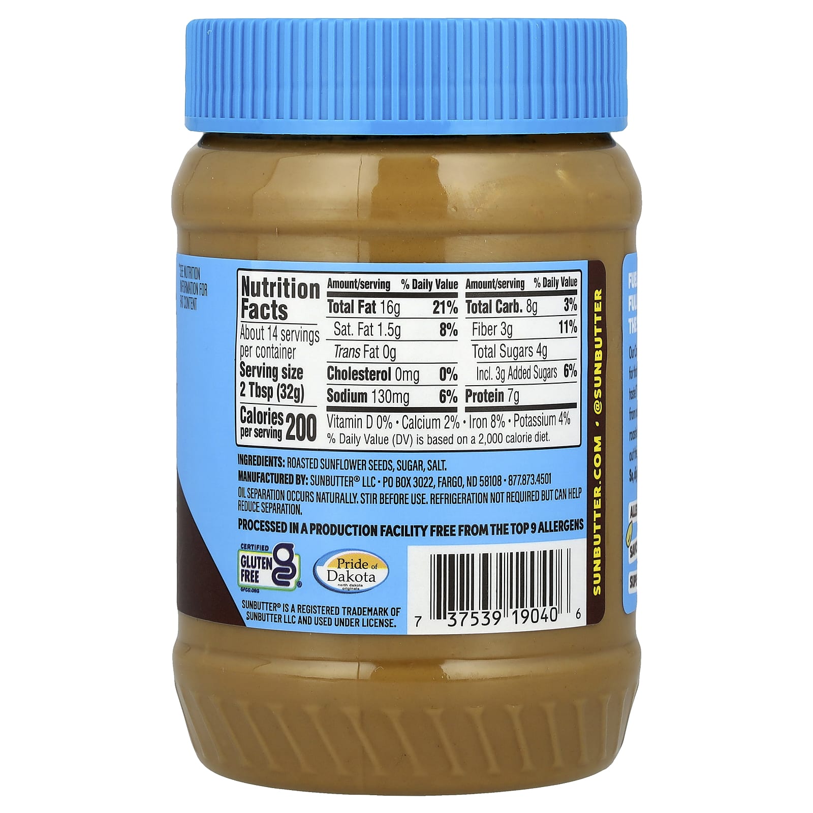 SunButter, Sunflower Seed Butter, Crunchy, 16 oz (454 g) - Image 2