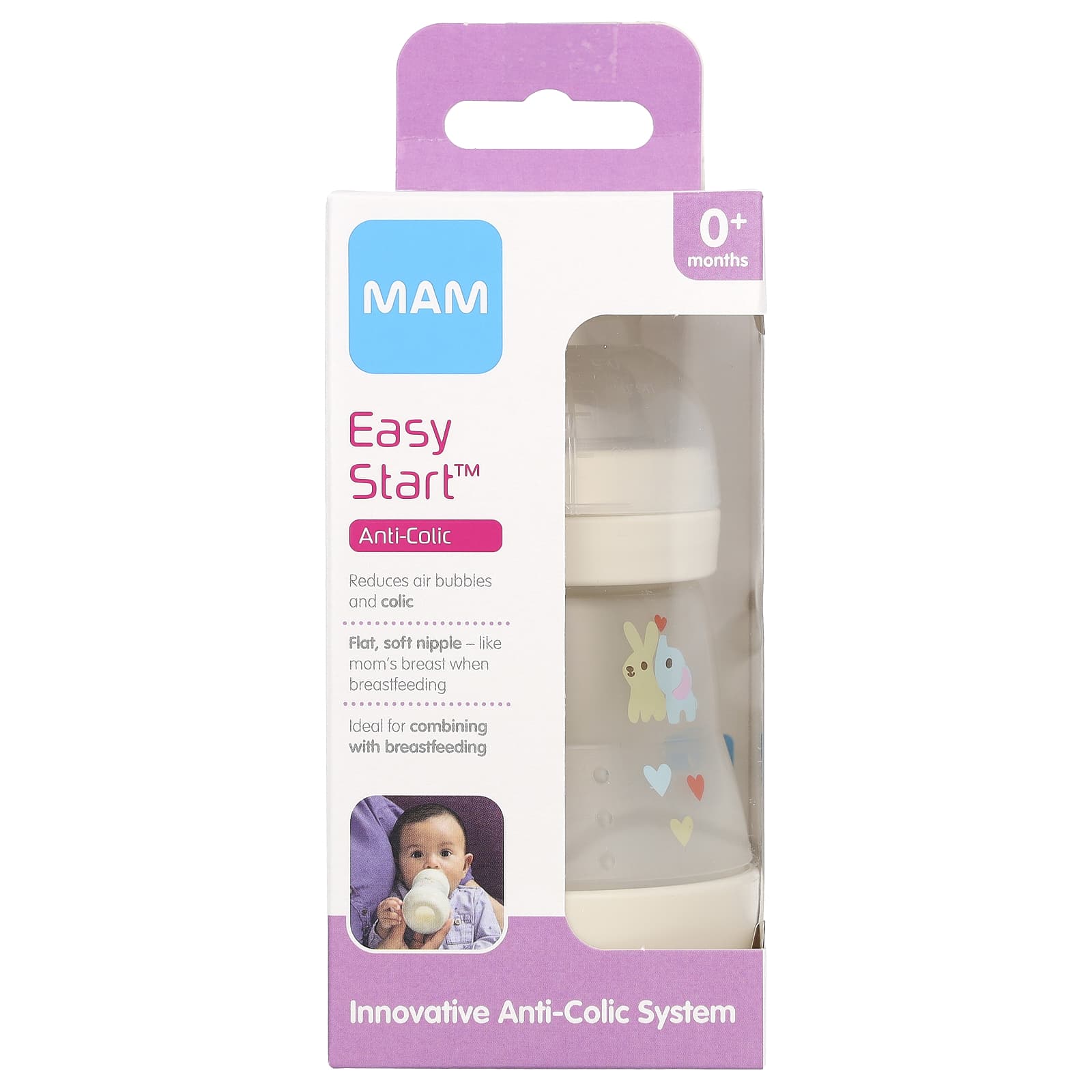 MAM, Easy Start, Anti Colic Bottle, 0+ Months, 1 Count - Image 1
