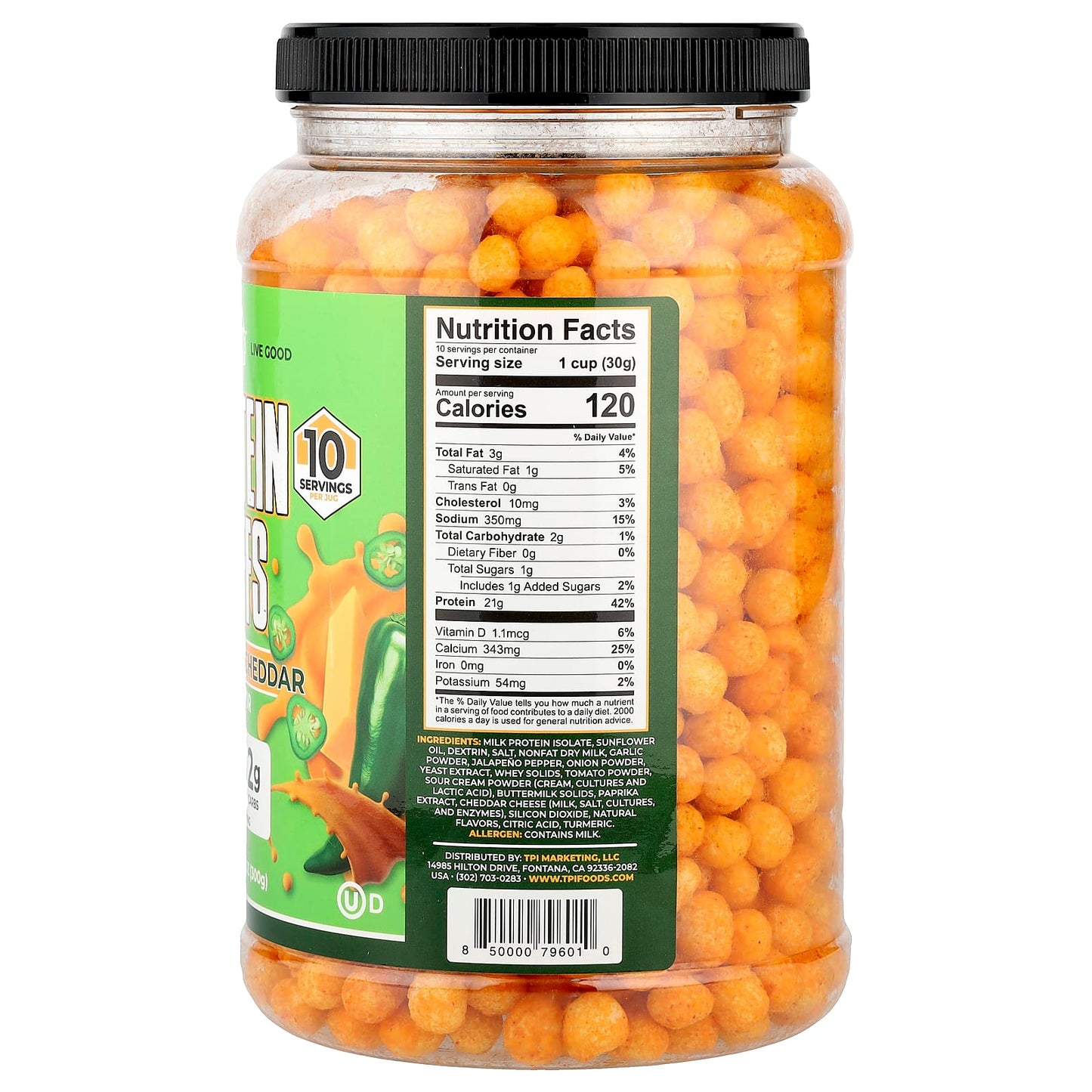 Twin Peaks, Protein Puffs, Jalapeno Cheddar, 10.6 oz (300 g) - Image 2