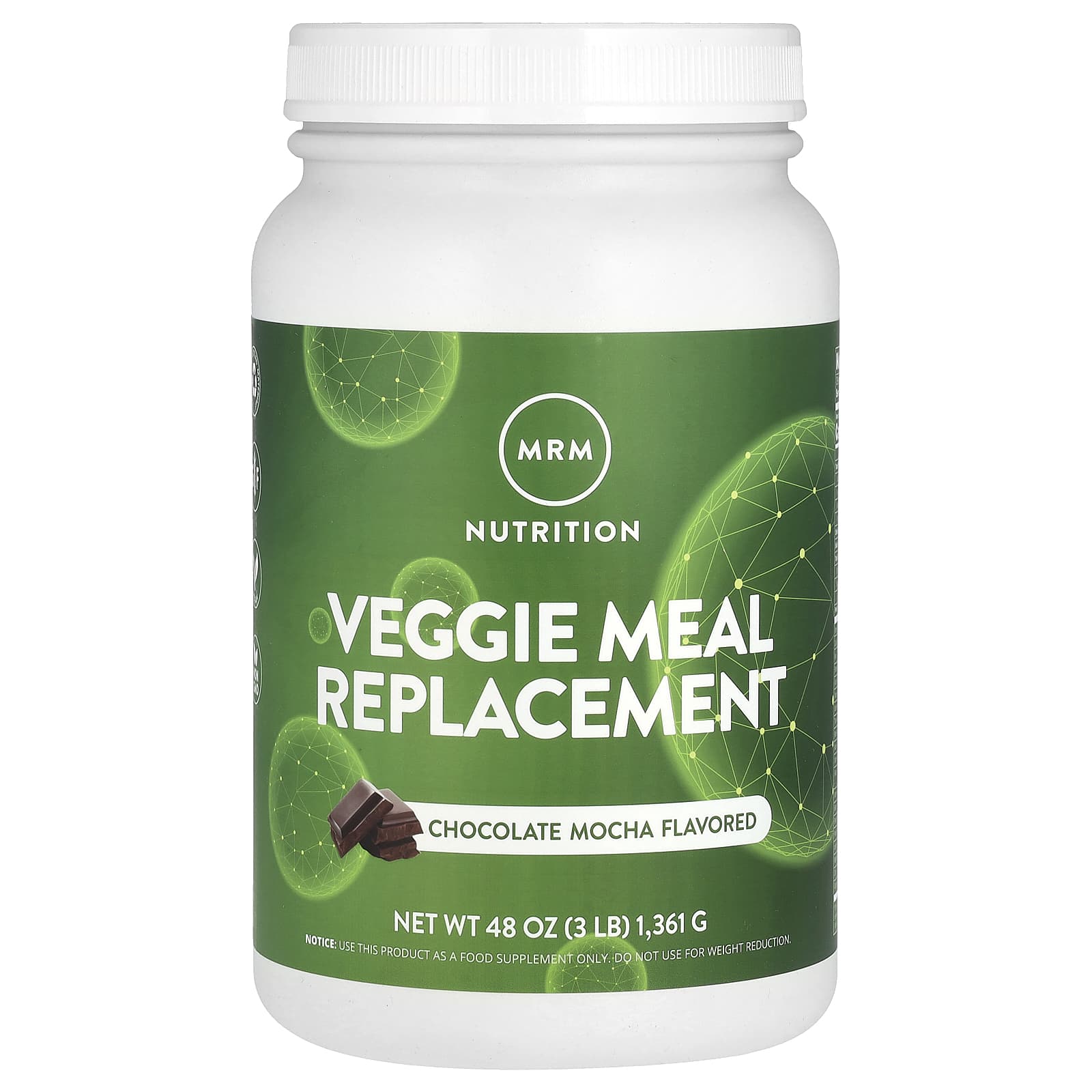 MRM Nutrition, Veggie Meal Replacement, Chocolate Mocha, 3 lb (1,361 g) - Image 1
