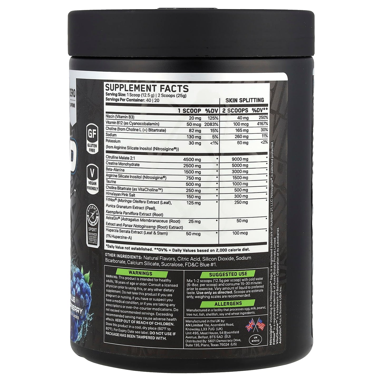 Non-Stim Pump Pre Workout by ABE - Blue Raspberry - Image 2