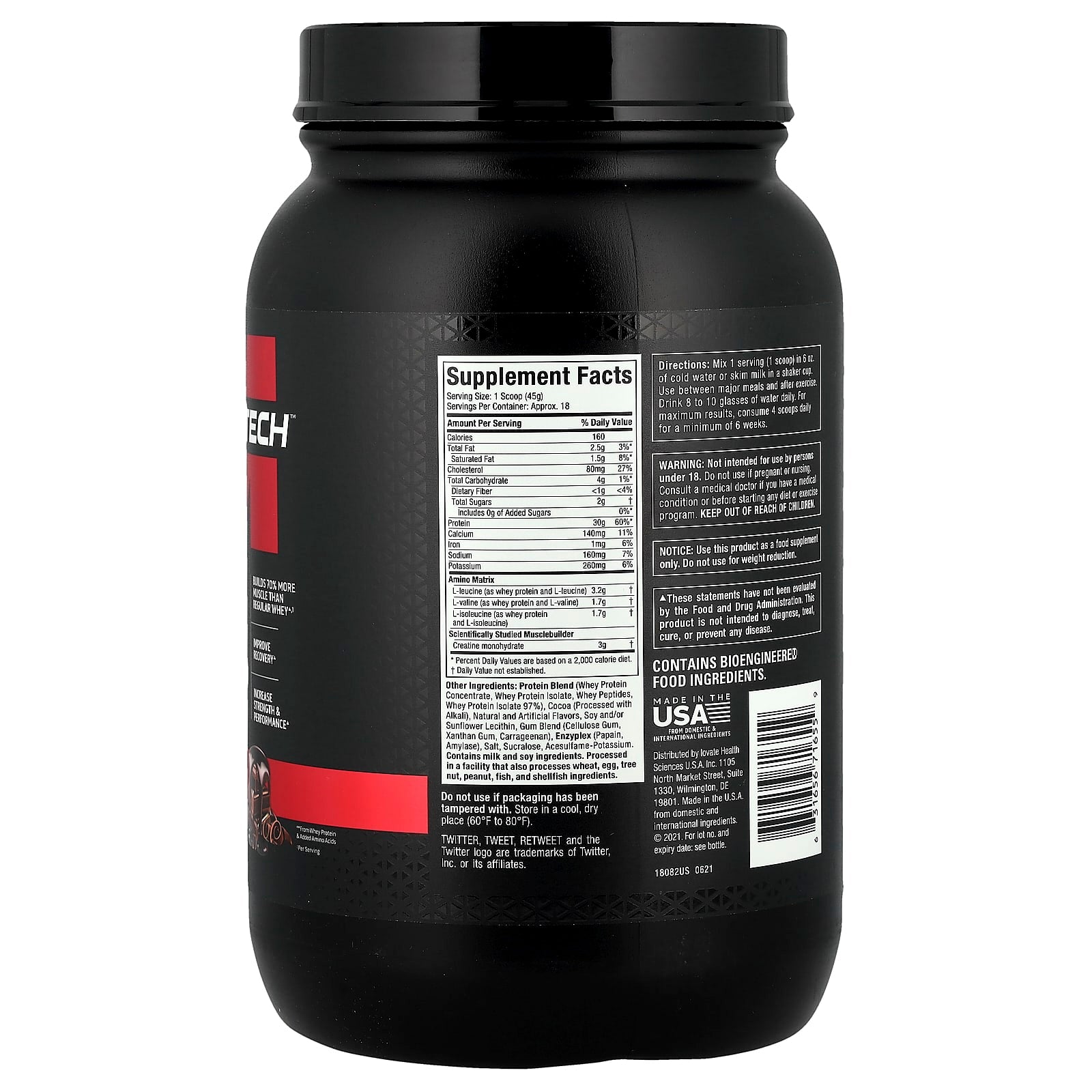 MuscleTech, Platinum Whey + Muscle Builder, Triple Chocolate, 1.8 lbs (817 g) - Image 2