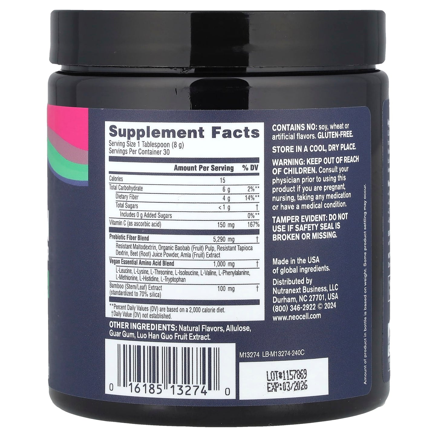 NeoCell, Vegan Collagen Builder Powder, Hibiscus, 8.5 oz (240 g) - Image 2