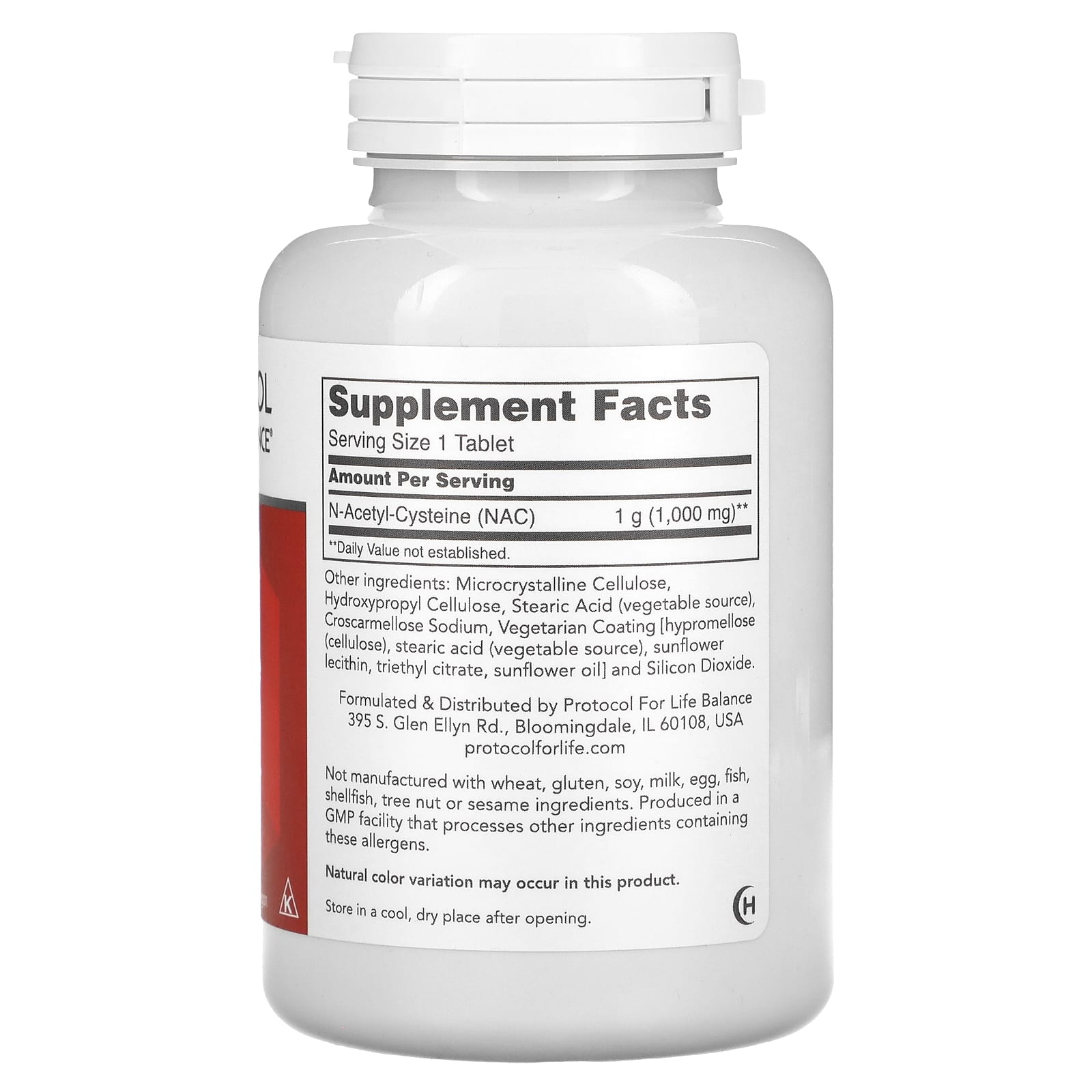 Protocol for Life Balance, NAC, 1,000 mg, 120 Tablets - Image 2