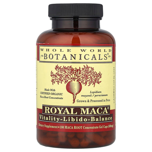 Whole World Botanicals, Royal Maca®, 500 mg, 180 Gel Caps - Image 1