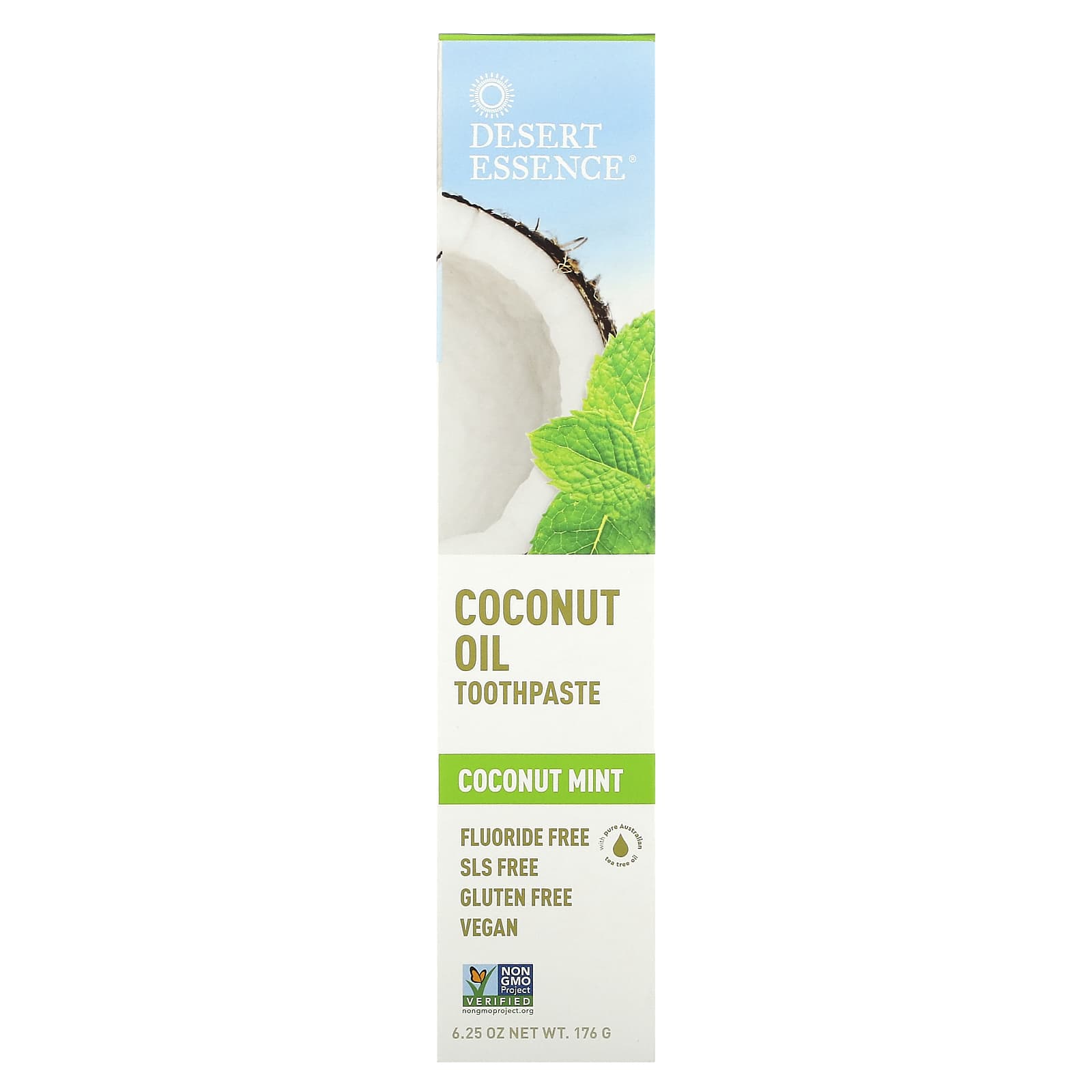 Desert Essence Coconut Oil Toothpaste, SLS-Free & Vegan, 6.25 oz - Image 2