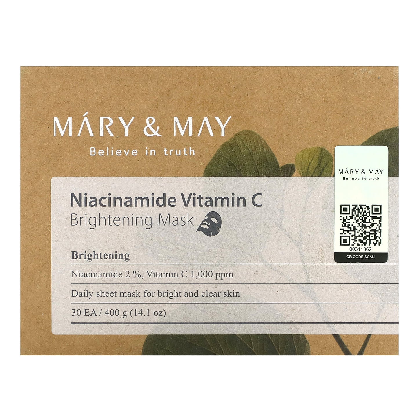 Mary & May, Niacinamide Vitamin C, Brightening Beauty Mask, 30 Sheets, 14.1 oz (400 g) - Image 2