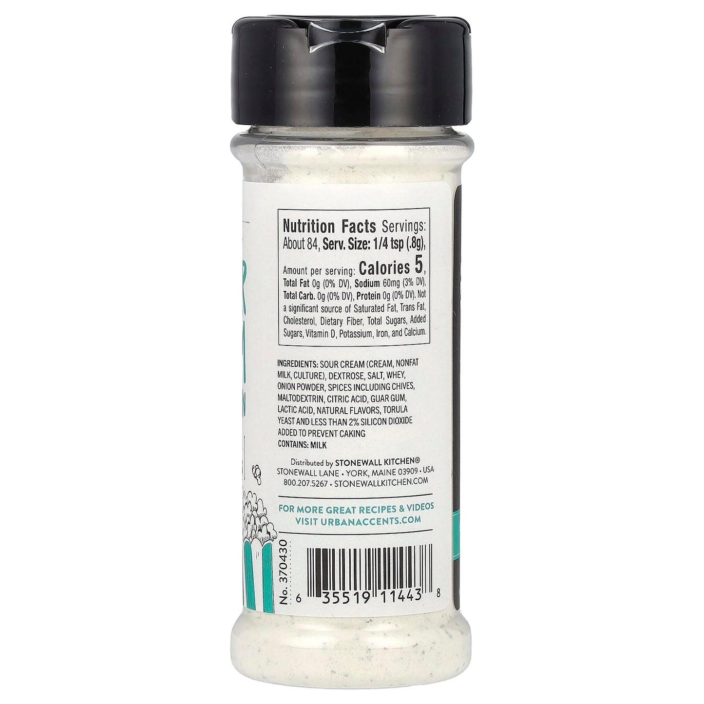 Urban Accents, Popcorn Seasoning, Zesty Sour Cream & Onion, 2.35 oz (67 g) - Image 2