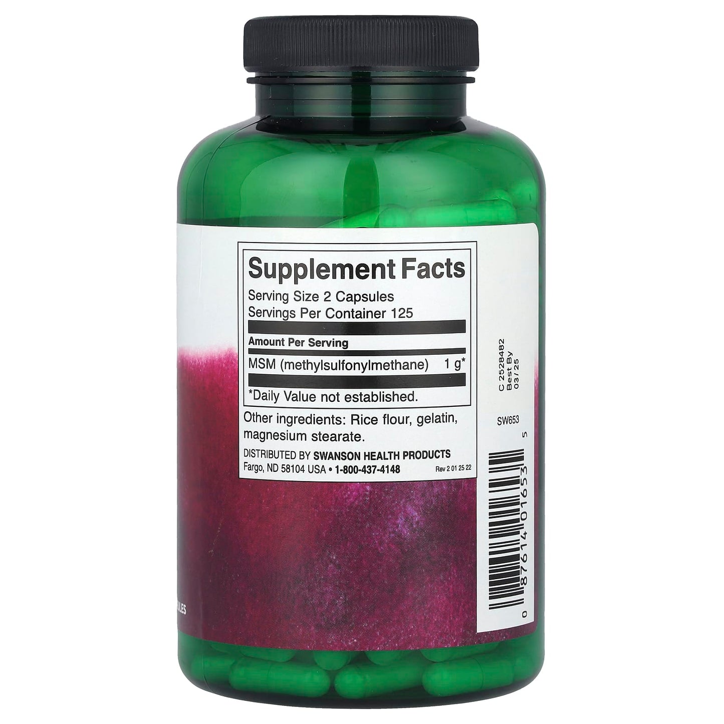 Swanson, MSM, 500 mg, 250 Capsules - Image 2