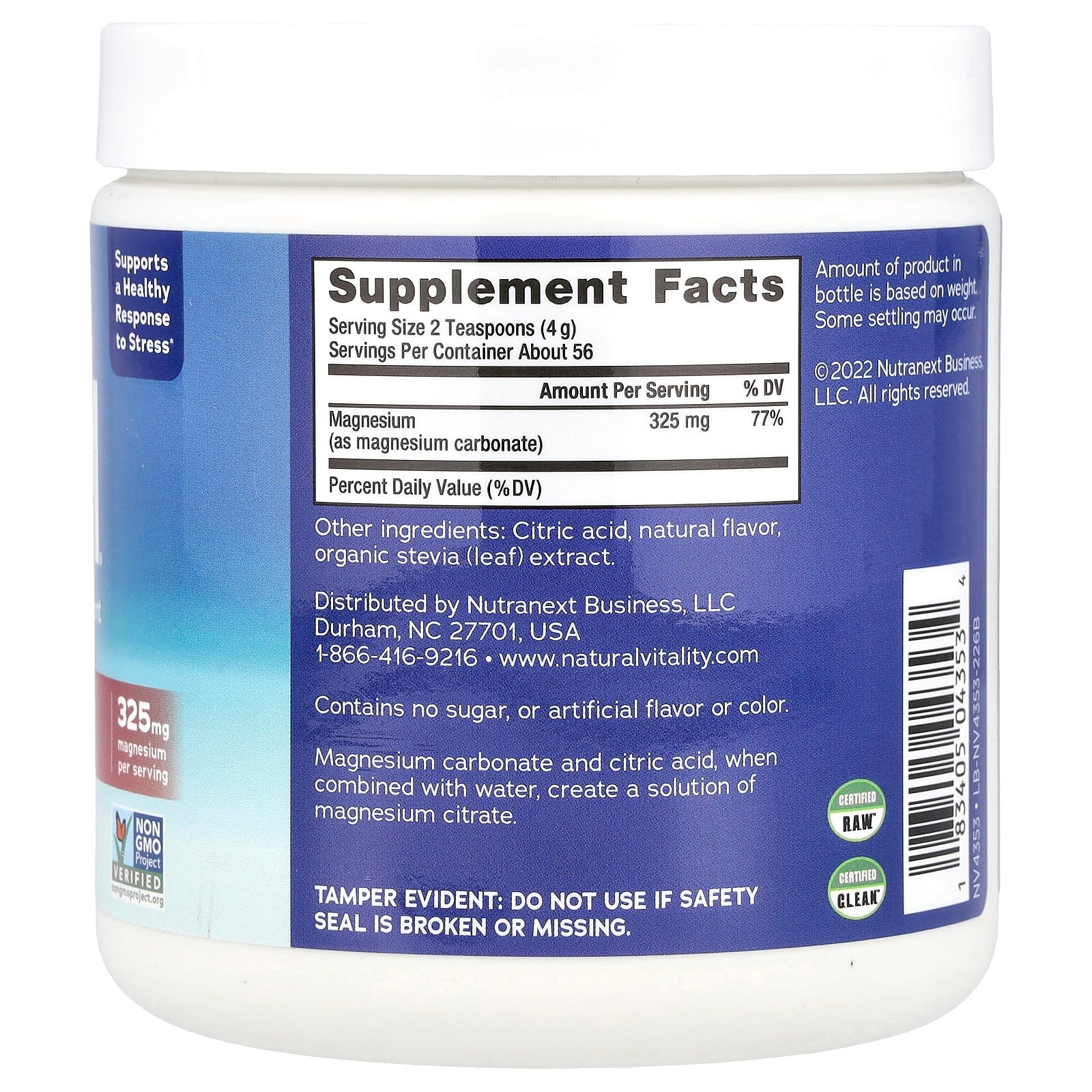 Natural Vitality, CALM®, Magnesium Supplement Drink Mix, Cherry, 8 oz (226 g) - Image 2