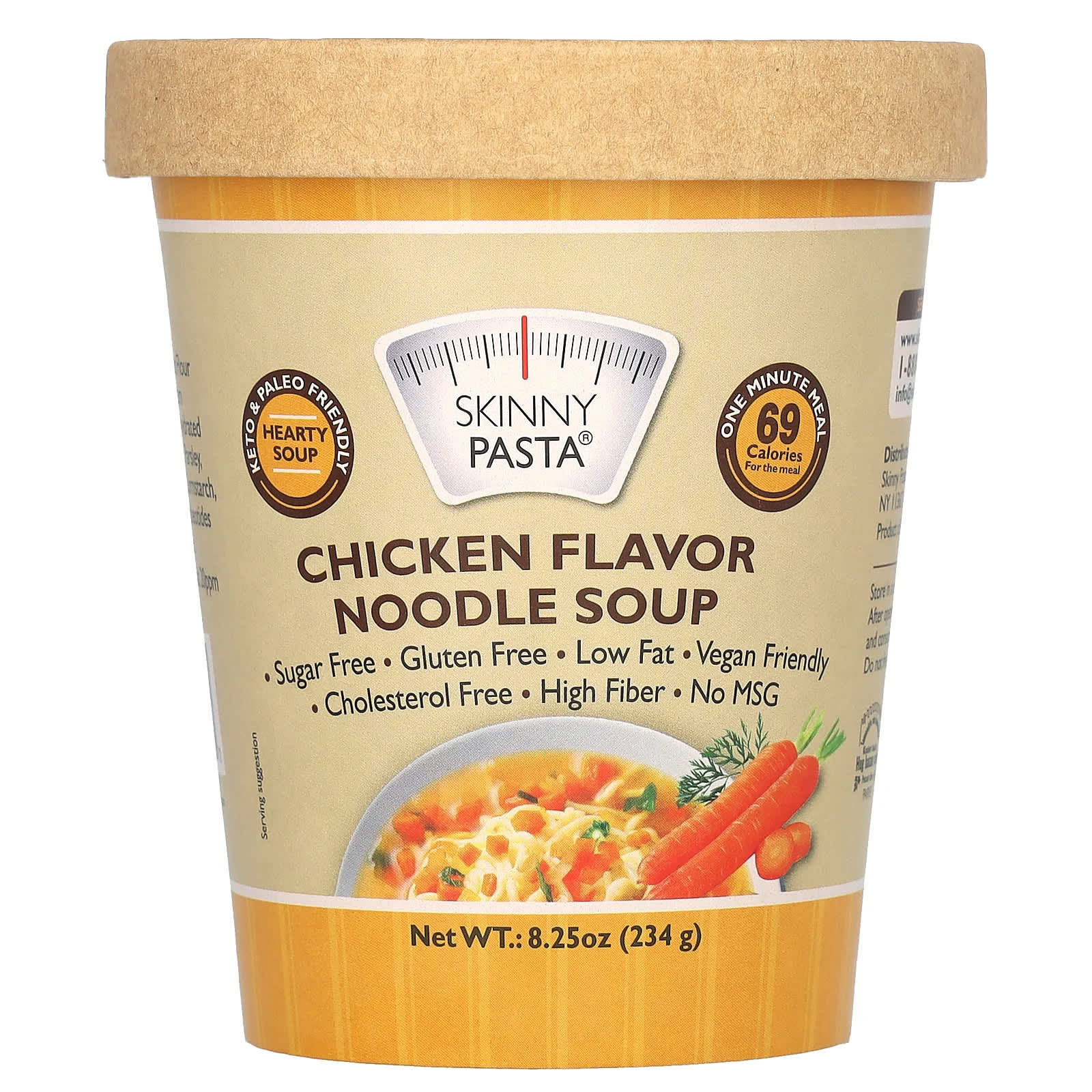 Skinny Pasta, Noodle Soup, Chicken, 8.25 oz (234 g) - Image 1
