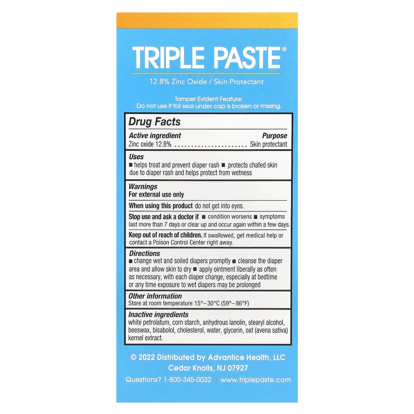 Triple Paste, Zinc Oxide, Fragrance-Free, 2 oz (57 g) - Image 2