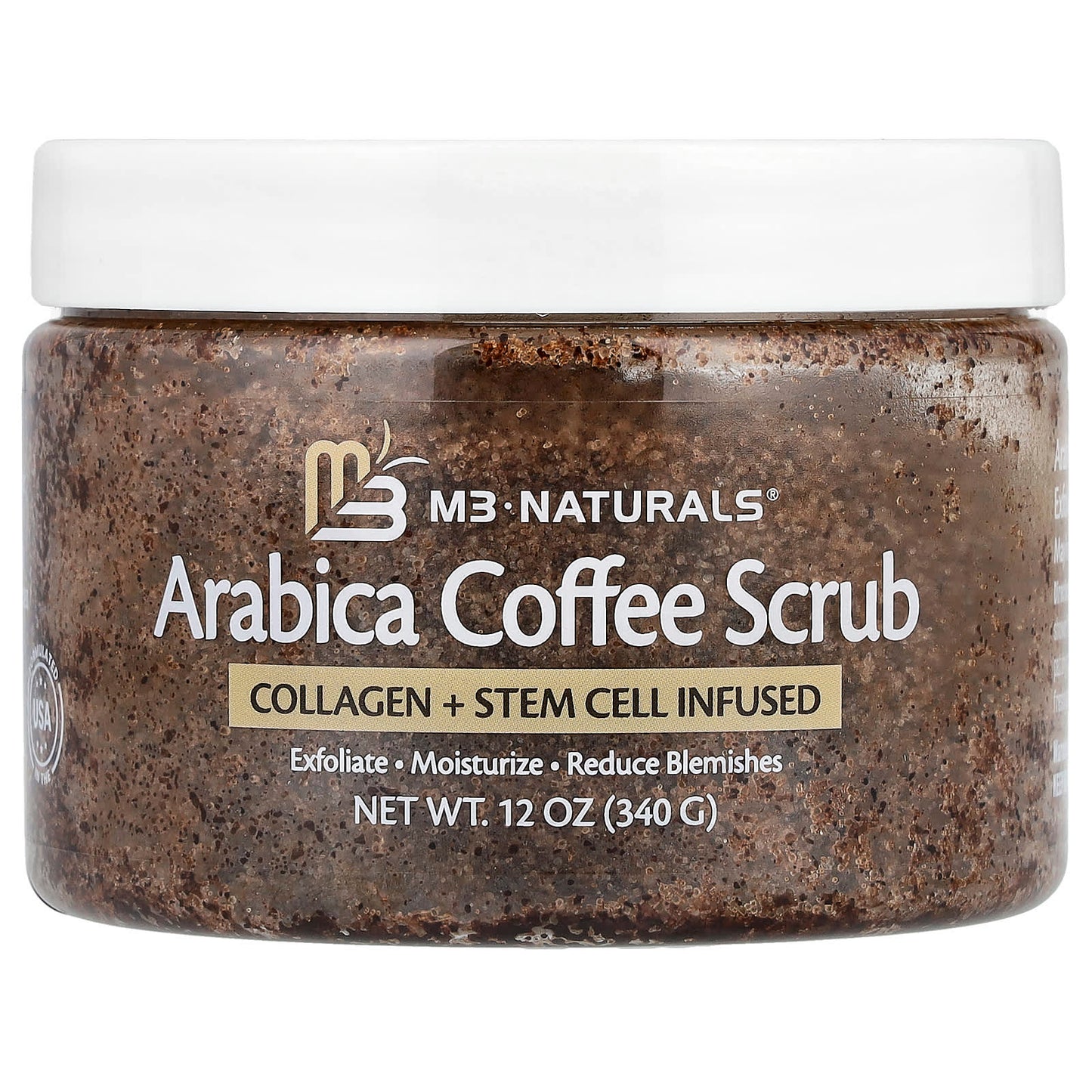 M3 Naturals, Arabica Coffee Scrub, 12 oz (340 g) - Image 1