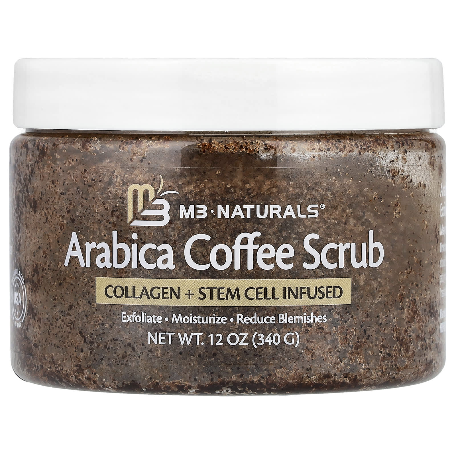 M3 Naturals, Arabica Coffee Scrub, 12 oz (340 g) - Image 1