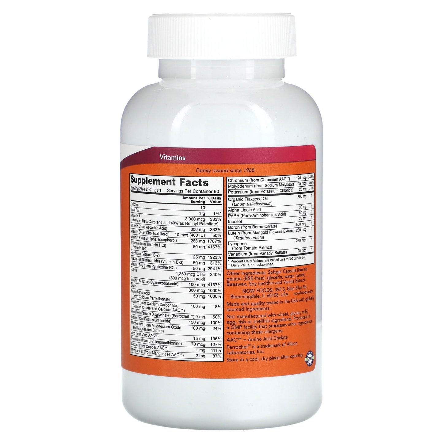 NOW Foods, Liquid Multi Gels, 180 Softgels - Image 2