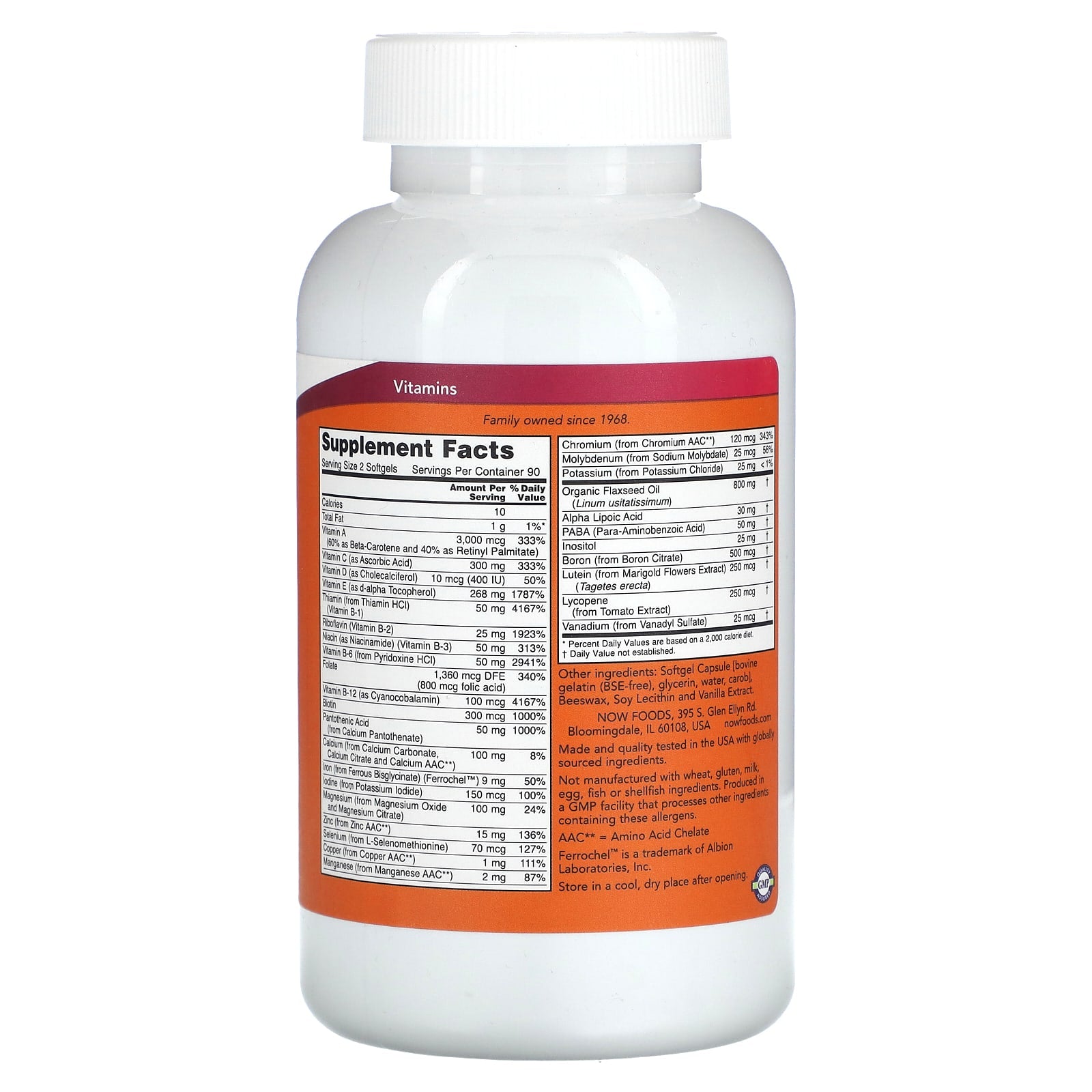 NOW Foods, Liquid Multi Gels, 180 Softgels - Image 2
