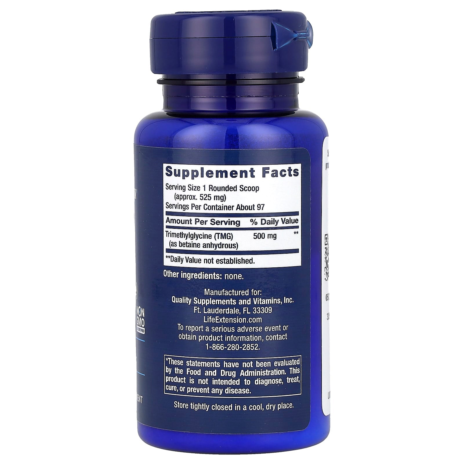 Life Extension, TMG Powder (Trimethylglycine), 1.76 oz (50 g) - Image 2
