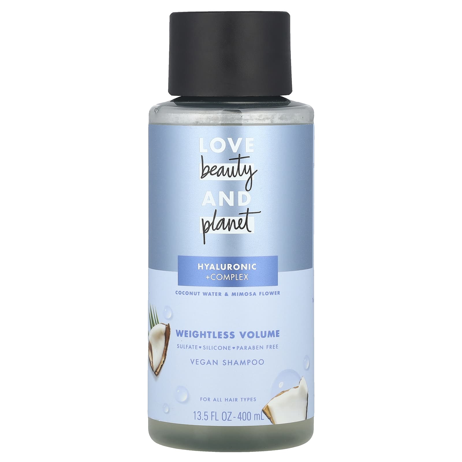 Love Beauty and Planet, Vegan Shampoo, For All Hair Types, Coconut Water & Mimosa Flower,, 13.5 fl oz (400 ml) - Image 1
