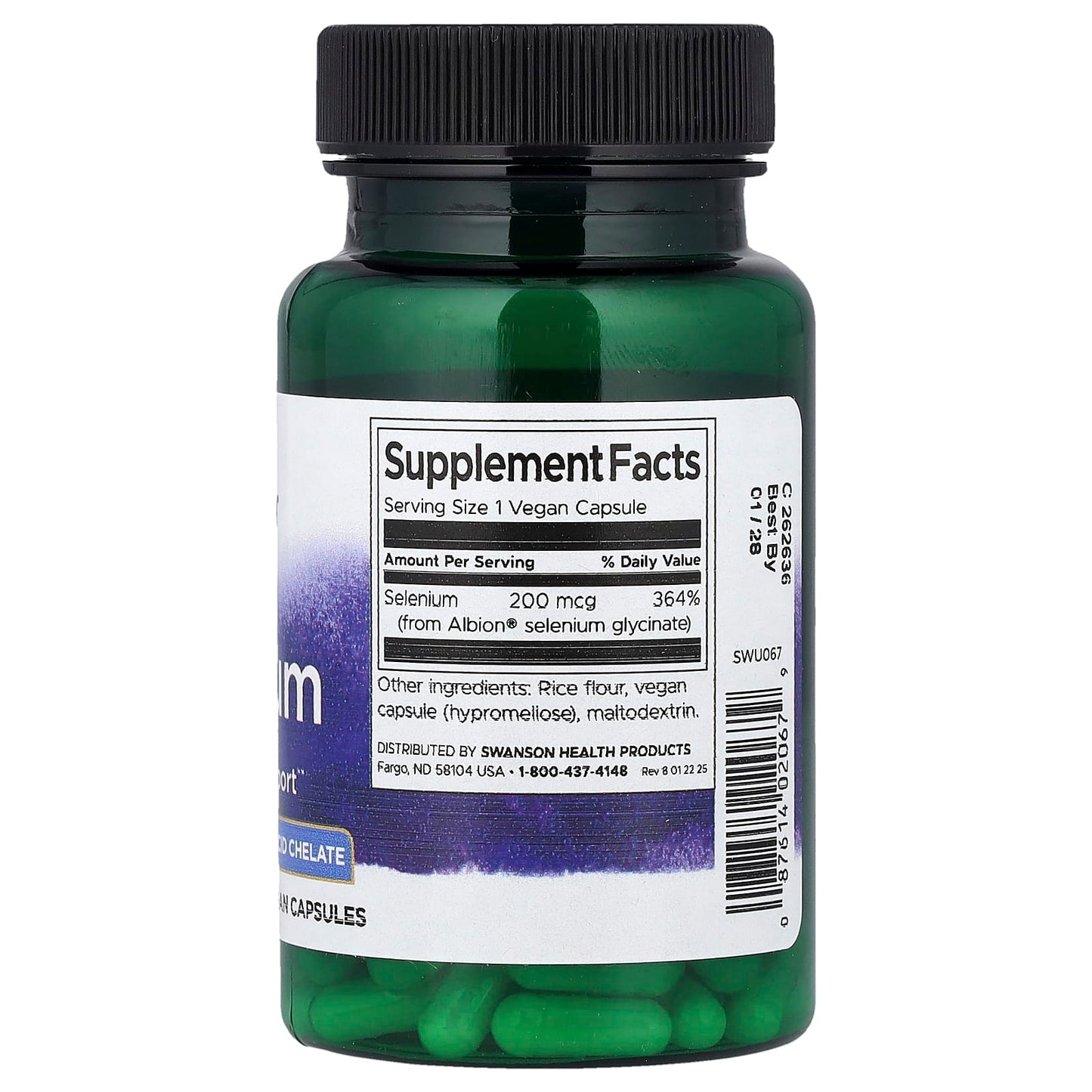 Swanson, Albion® Selenium , 200 mcg, 90 Vegan Capsules - Image 2