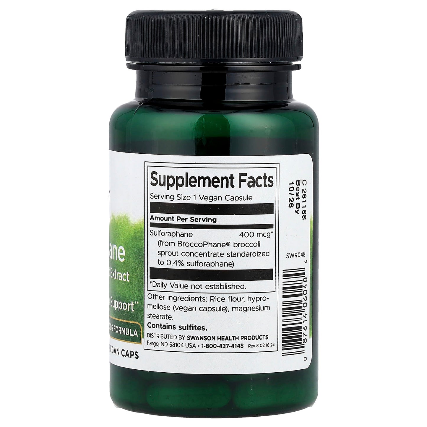 Swanson, Sulforaphane from Broccoli Sprout Extract, 400 mcg, 60 Vegan Caps - Image 2