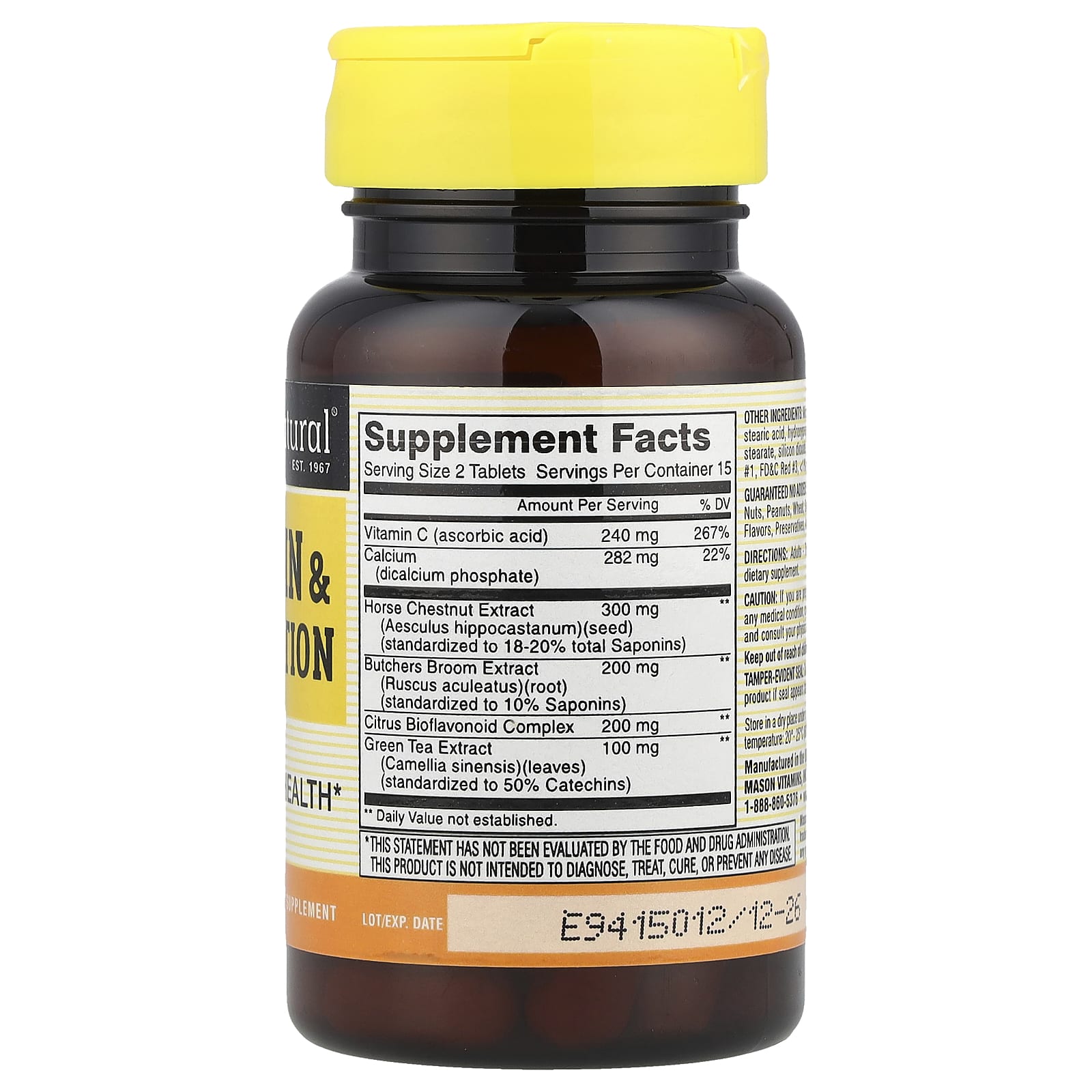 Mason Natural, Leg Vein & Circulation, 30 Tablets - Image 2