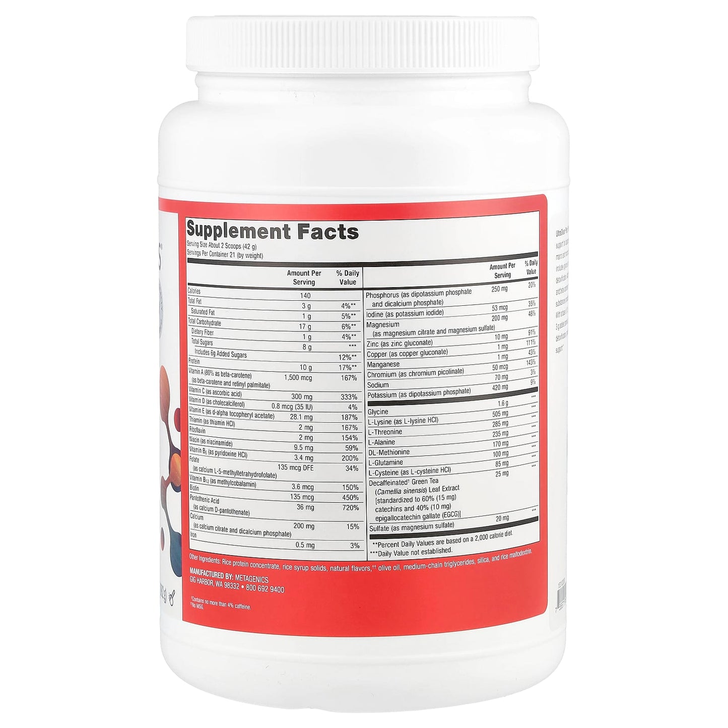 Metagenics, UltraClear Plus® Detox Powder, Vanilla, 31.11 oz (882 g) - Image 2