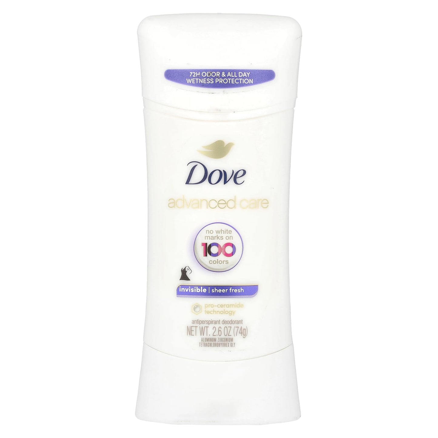 Dove Advanced Care Invisible Deodorant, Sheer Fresh, 2.6 oz, Cruelty-Free - Image 1