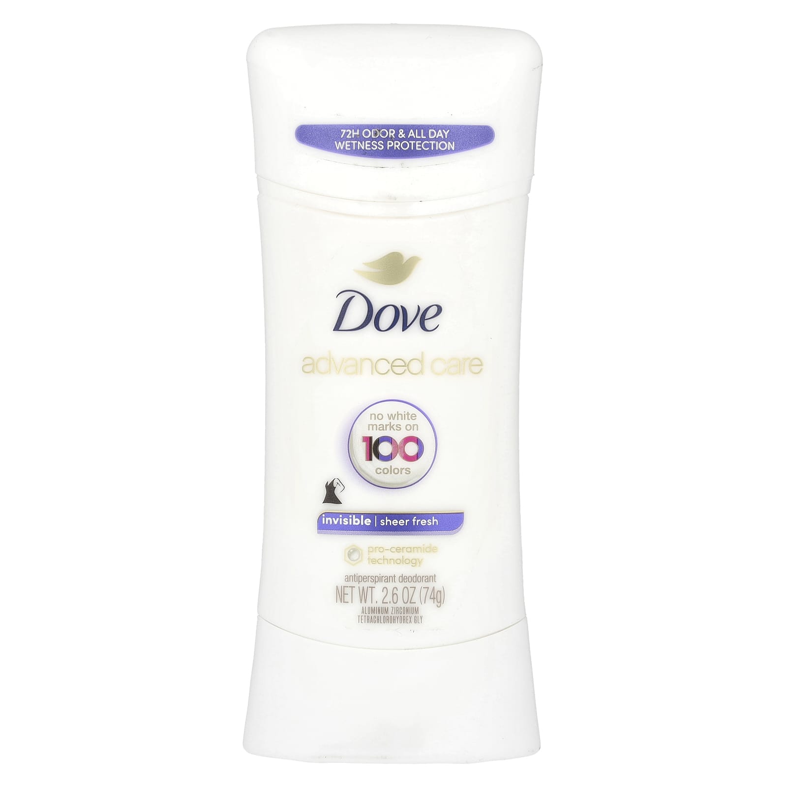 Dove Advanced Care Invisible Deodorant, Sheer Fresh, 2.6 oz, Cruelty-Free - Image 1
