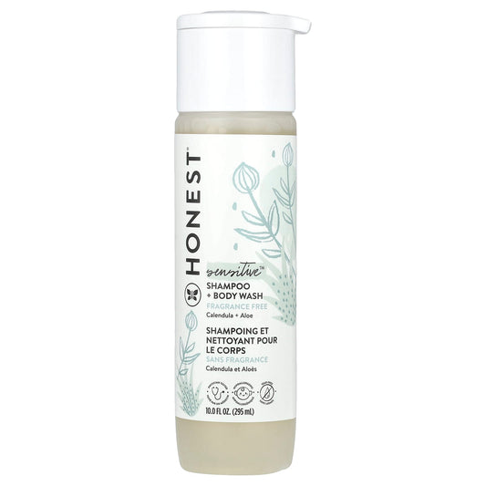 The Honest Company, Sensitive Shampoo + Body Wash, Fragrance Free, 10 fl oz (295 ml) - Image 1