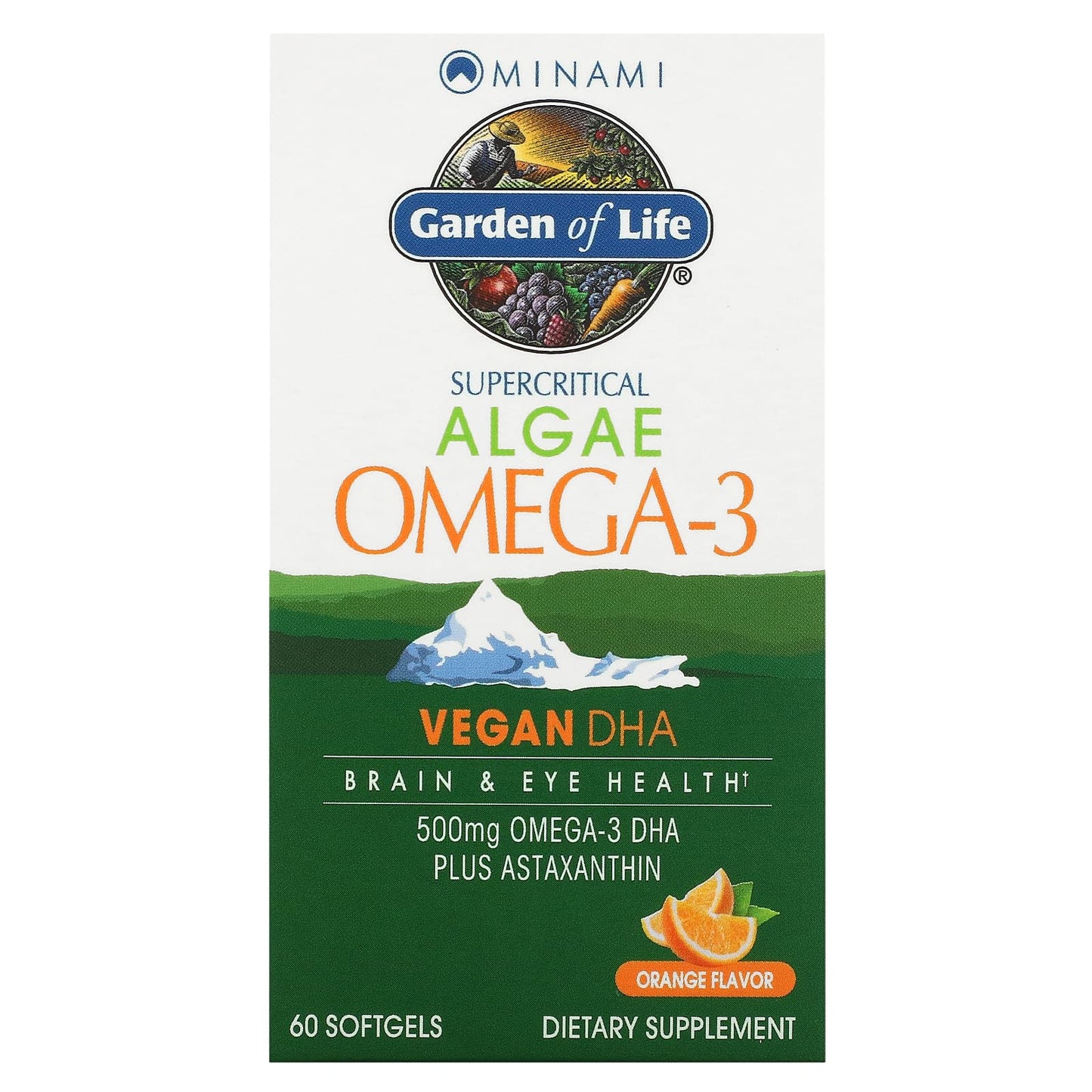 Minami Nutrition, Algae Omega-3, Orange , 60 Softgels - Image 1