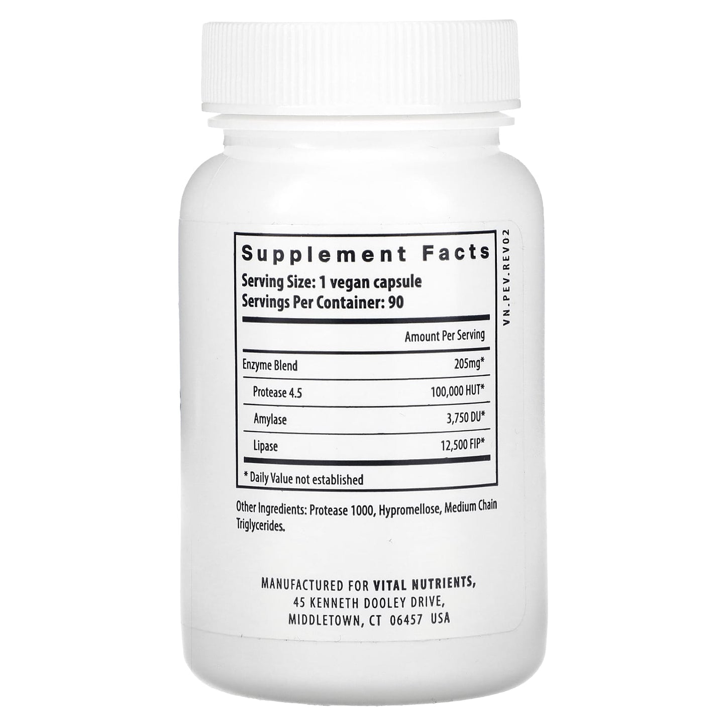 Vital Nutrients, Vegan Pancreatic Enzymes, 90 Vegan Capsules - Image 2