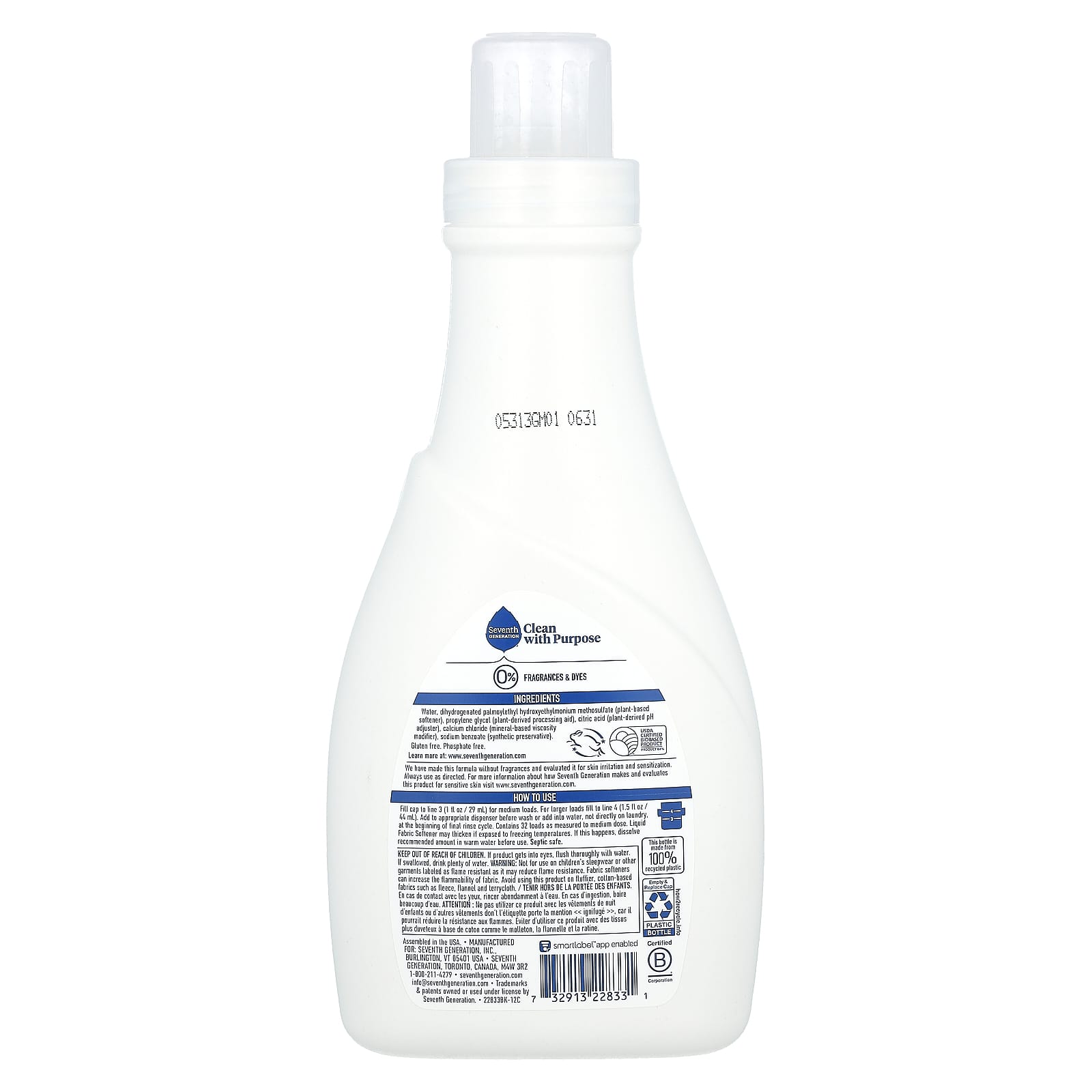 Seventh Generation, Fabric Softener, Free & Clear, 32 fl oz (946 ml) - Image 2