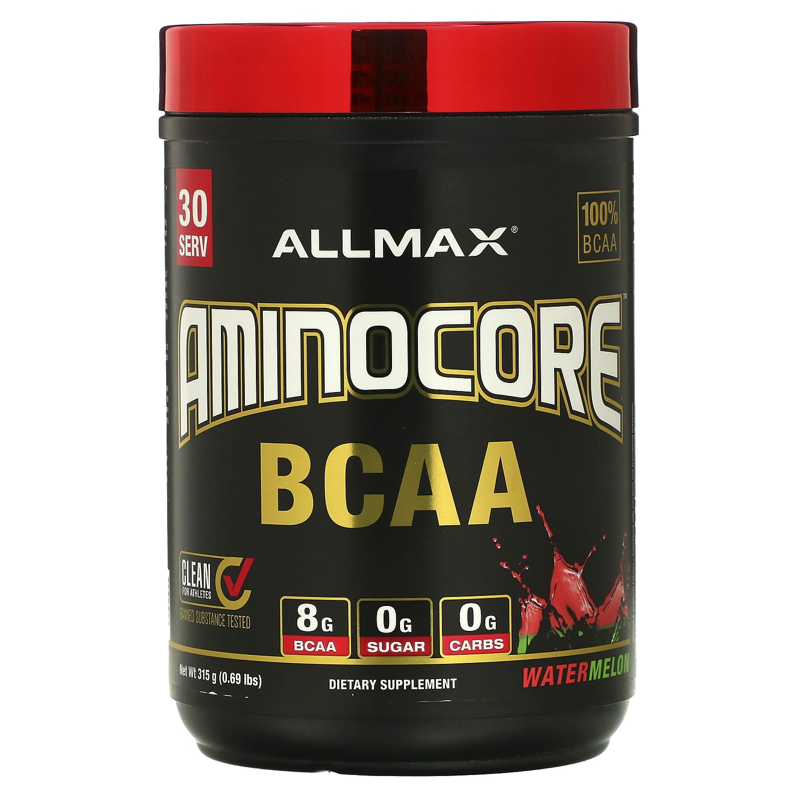 ALLMAX Aminocore BCAA Watermelon - 100% Pure BCAA Supplement - Image 1