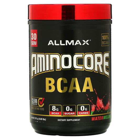 ALLMAX Aminocore BCAA Watermelon - 100% Pure BCAA Supplement - Image 1