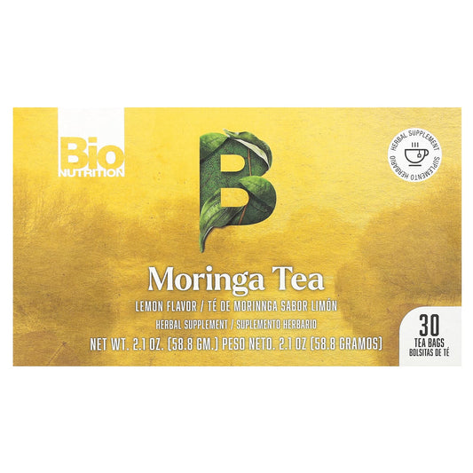 Boost Energy with Bio Nutrition Moringa Tea, Caffeine Free, 30 Tea Bags - Image 1