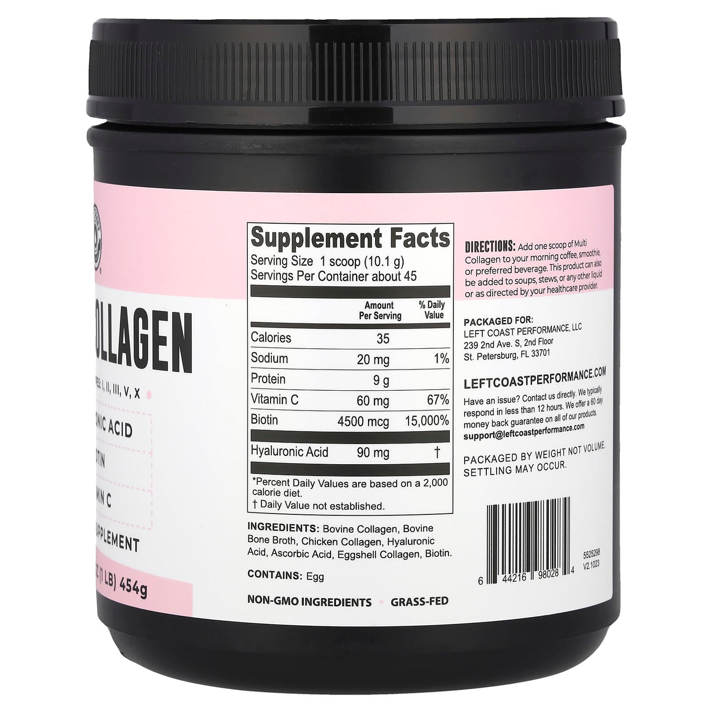 Left Coast Performance, Multi Collagen, 16 oz (454 g) - Image 2