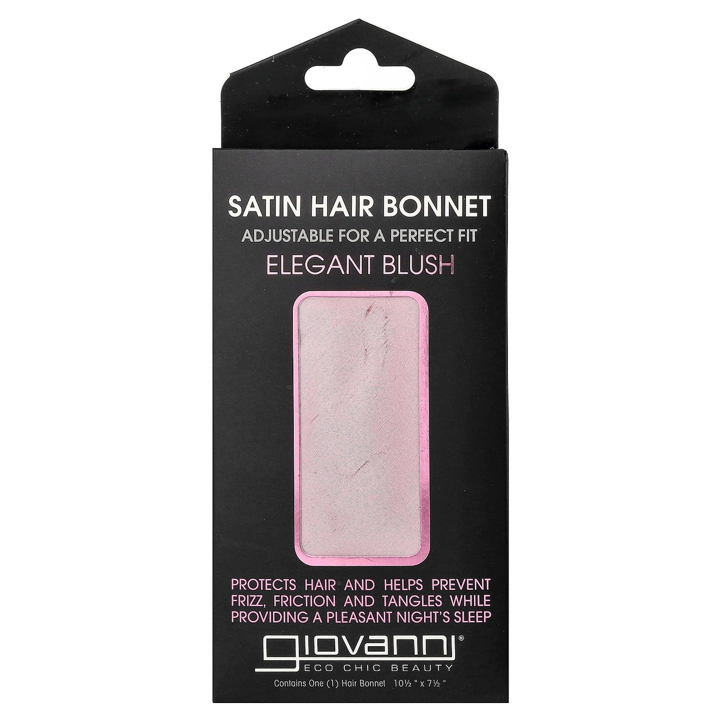 Giovanni Satin Hair Bonnet Elegant Blush for Frizz-Free Sleep - Image 1