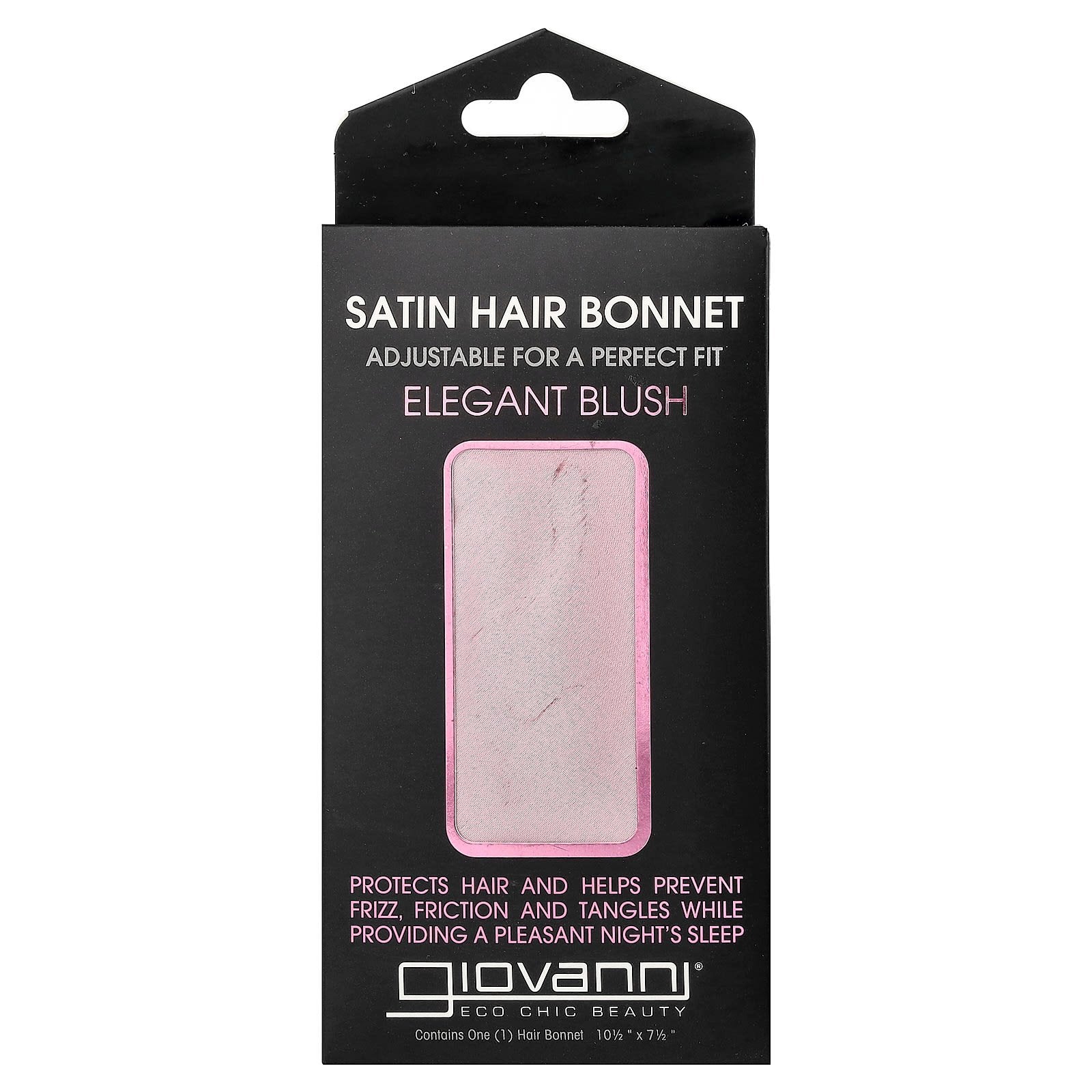 Giovanni Satin Hair Bonnet Elegant Blush for Frizz-Free Sleep - Image 1