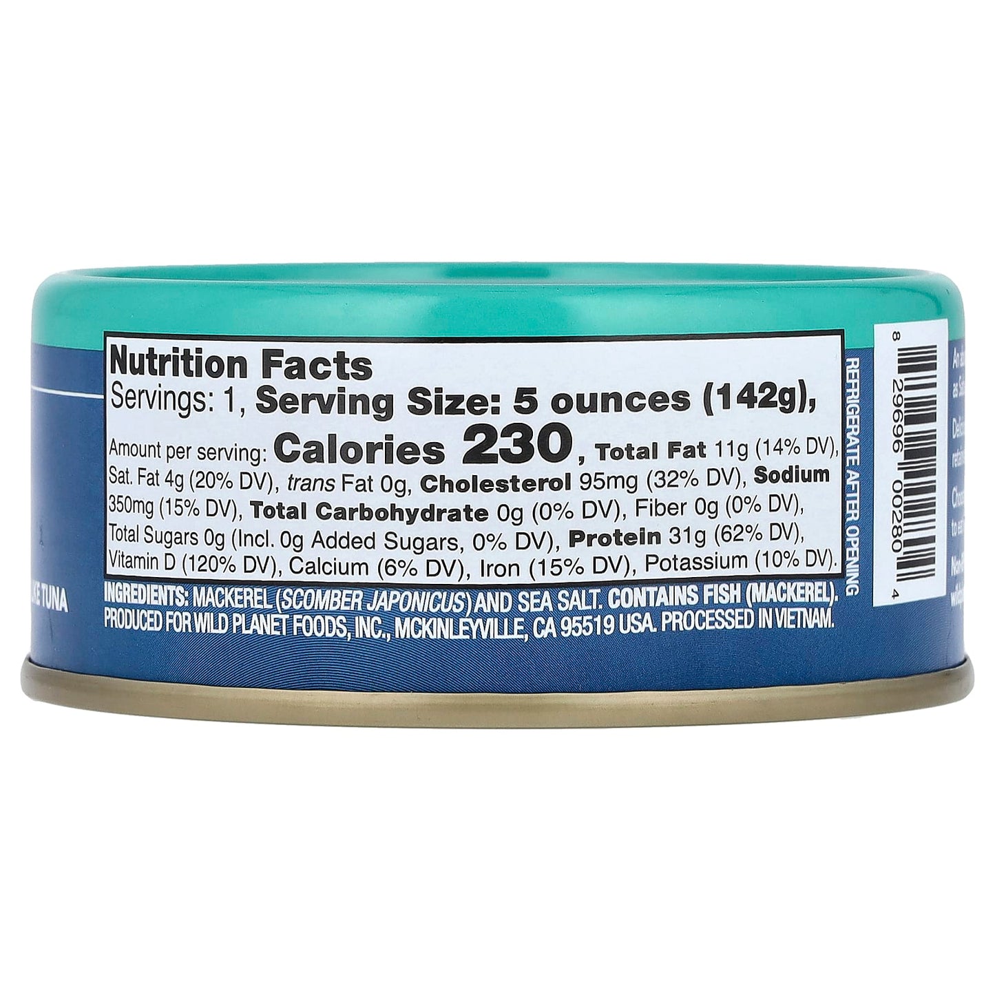 Wild Planet, Wild Pacific Mackerel, 5 oz (142 g) - Image 2