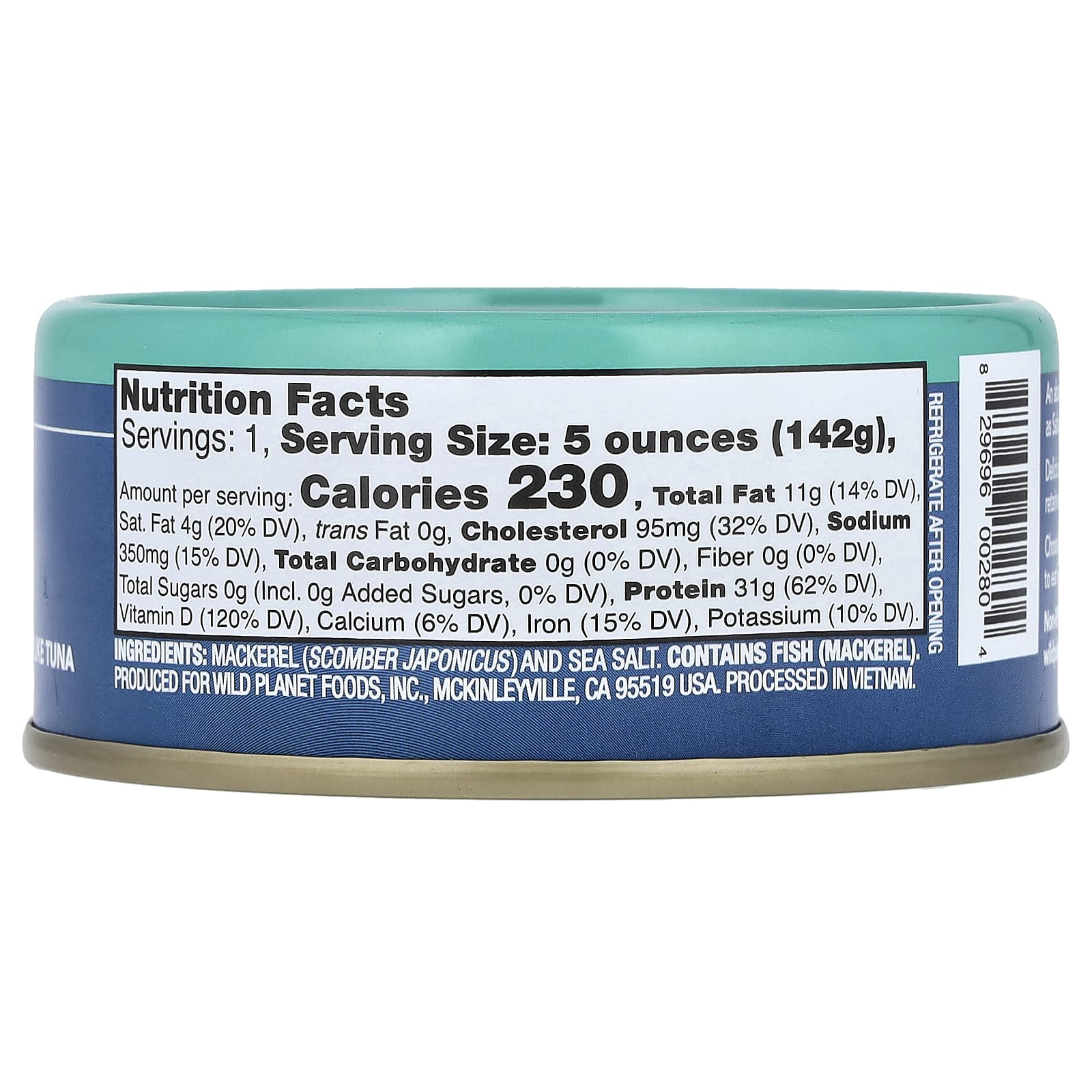 Wild Planet, Wild Pacific Mackerel, 5 oz (142 g) - Image 2