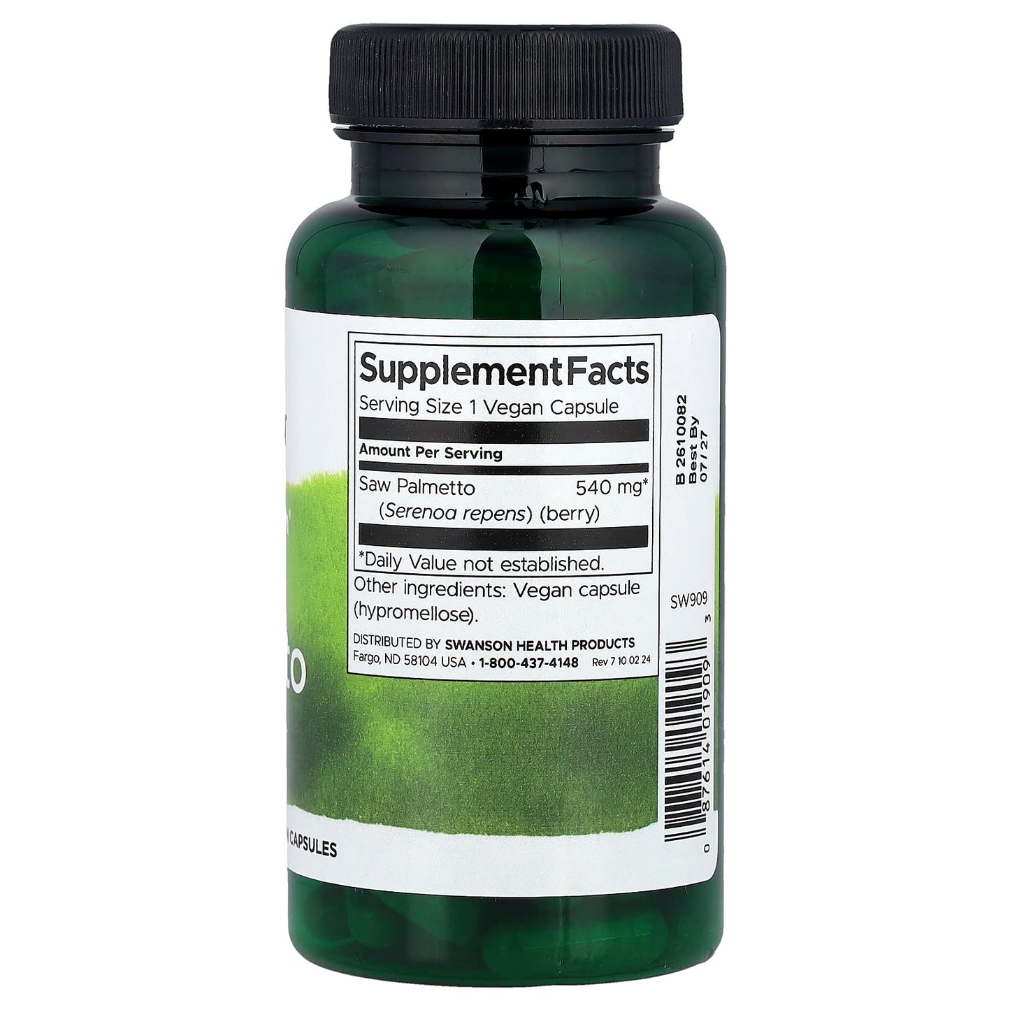 Swanson, Full Spectrum® Saw Palmetto, 540 mg, 100 Vegan Capsules - Image 2