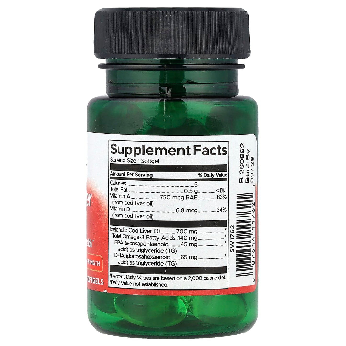 Swanson, Cod Liver Oil, Double Strength, 30 Softgels - Image 2