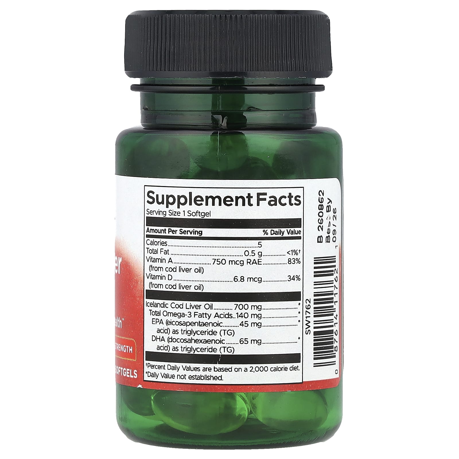 Swanson, Cod Liver Oil, Double Strength, 30 Softgels - Image 2