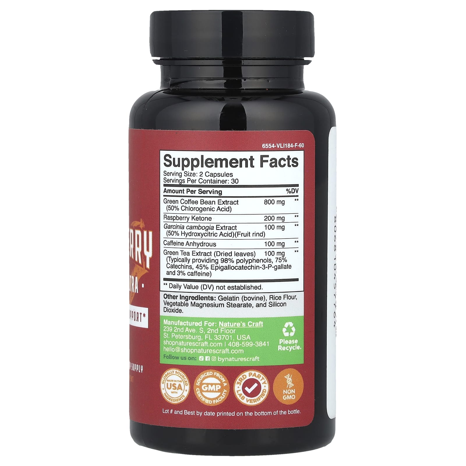 Nature's Craft, Raspberry Ketone Ultra, 60 Capsules - Image 2