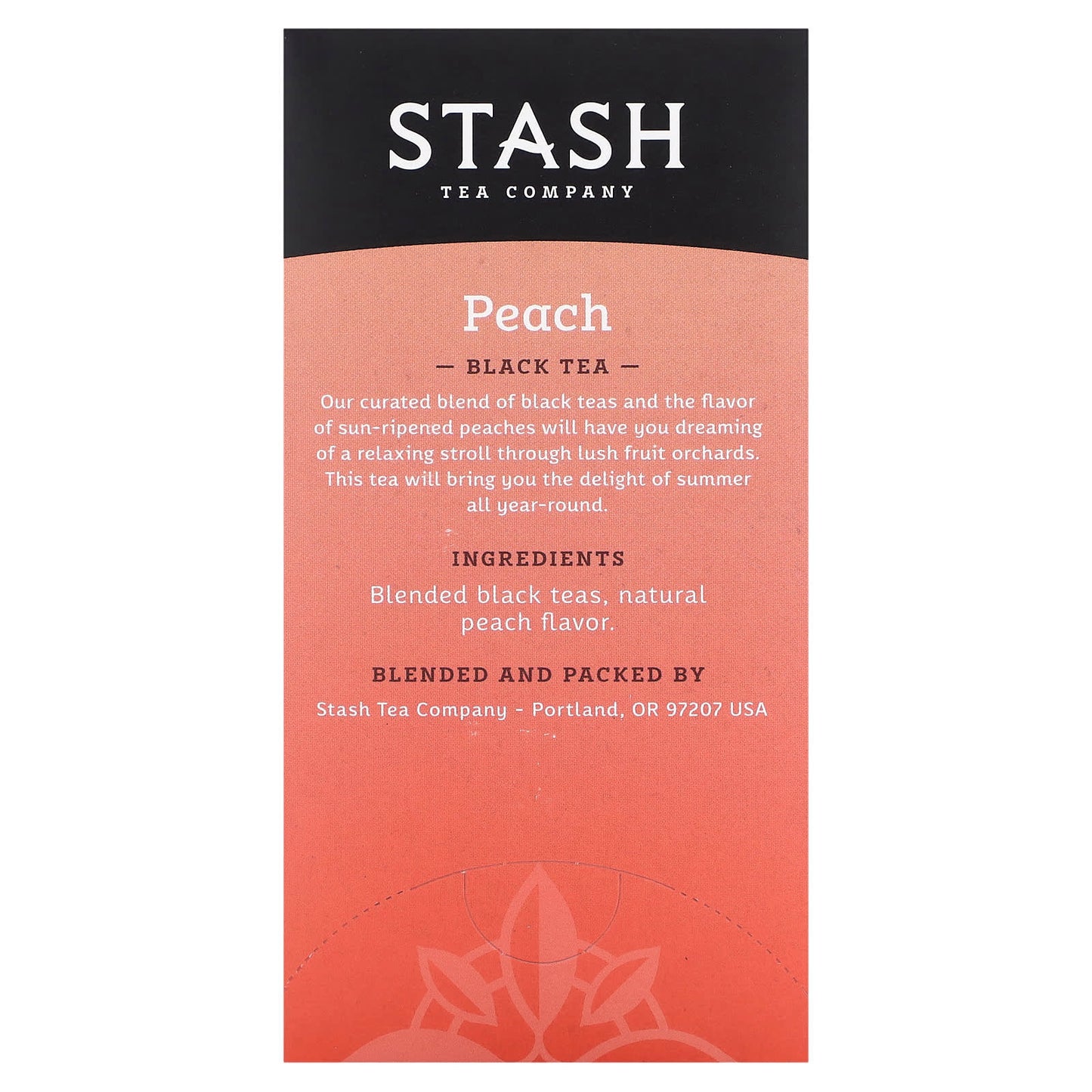 Stash Tea, Black Tea, Peach, 20 Tea Bags, 1.3 oz (38 g) - Image 2
