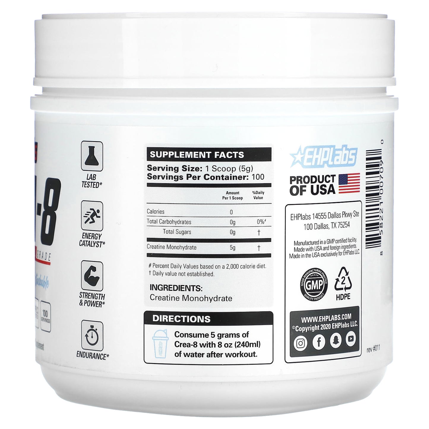 EHPlabs Crea-8 Creatine Monohydrate Supplement Powder - Image 2