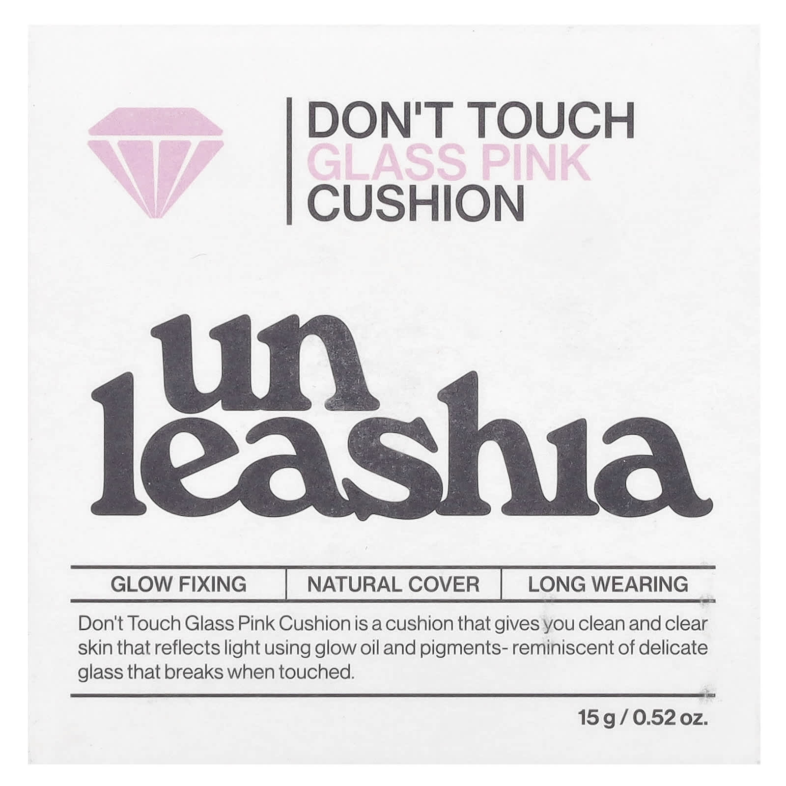 Unleashia, Don't Touch Glass Pink Cushion, SPF 50+/PA++++, 23W With Care, 0.52 oz (15 g) - Image 2